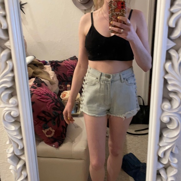 LF brand light wash shorts, - Picture 2 of 7